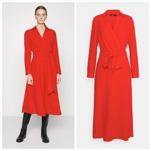 Ralph Lauren Red Midi Dress Size 6 NWT